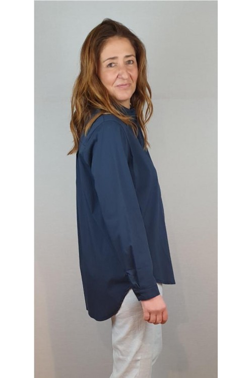 CAMISA CECILE WANG AZUL MARINO 2