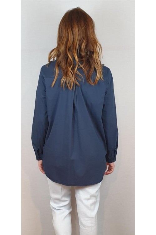 CAMISA CECILE WANG AZUL MARINO