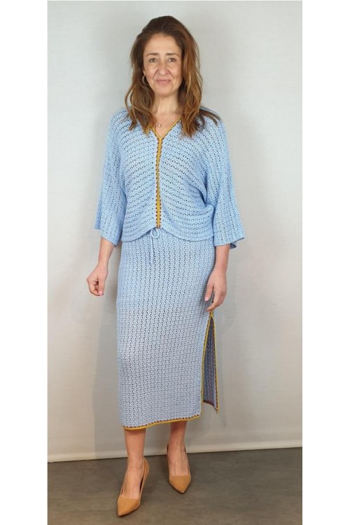 FALDA MONTOTO CELESTE