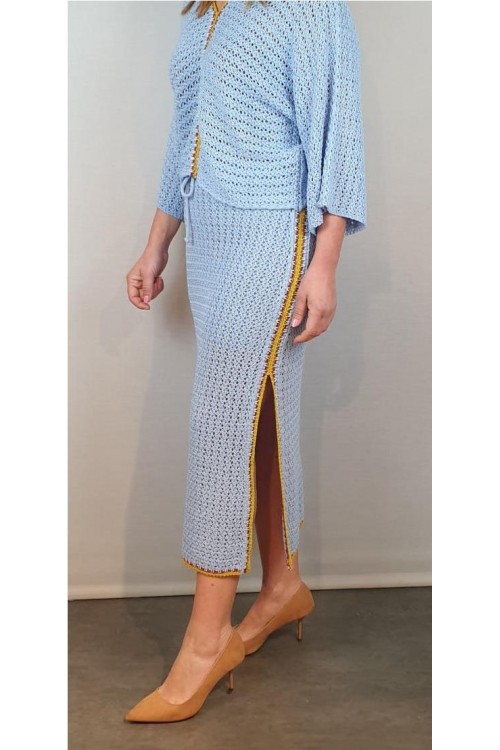 FALDA MONTOTO CELESTE