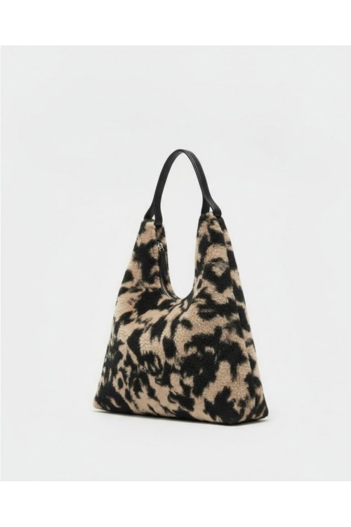 Bolso de hombro con tejido de NEGRO