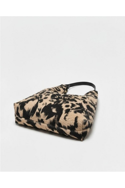 Bolso de hombro con tejido de NEGRO