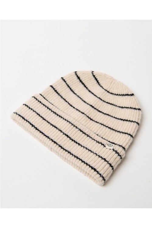 Gorro de punto con rayas CRUDO