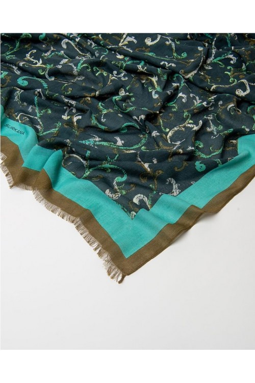 Pañuelo estamapdo VERDE OSCURO