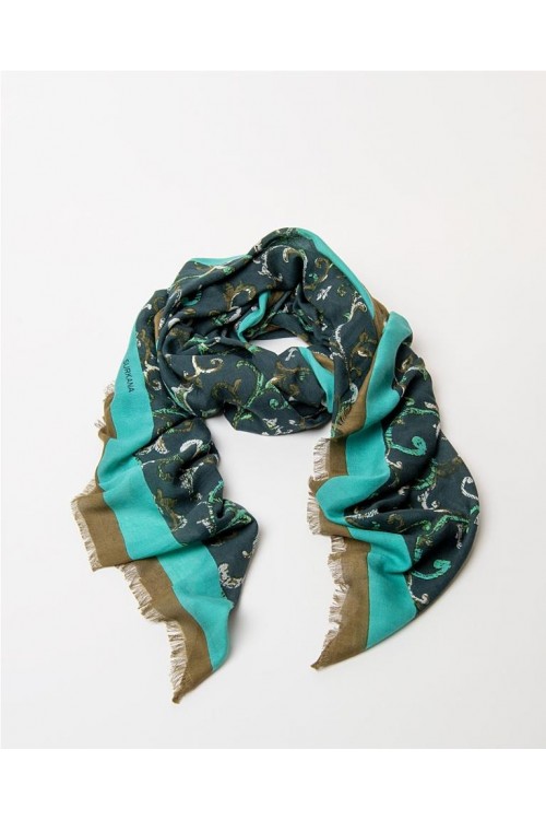 Pañuelo estamapdo VERDE OSCURO