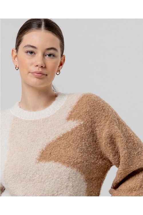 Jersey cuello redondo con inta CAMEL