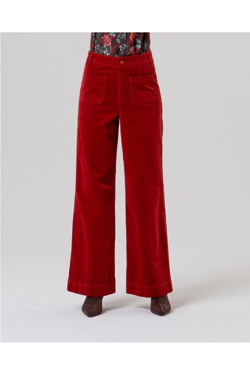 Pantalón ancho con bolsillos p ROJO