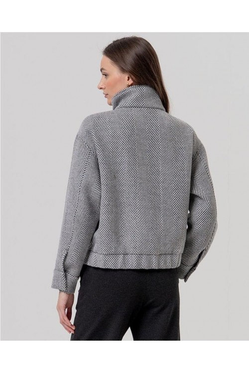 Cazadora de tejido espiga GRIS 2
