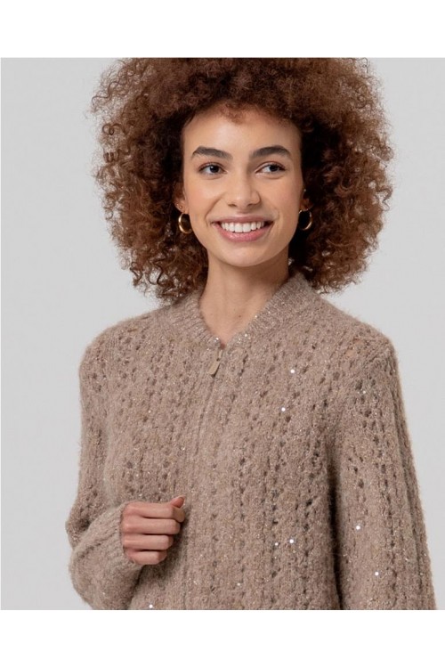 Cardigan bomber con lentejuela CAMEL