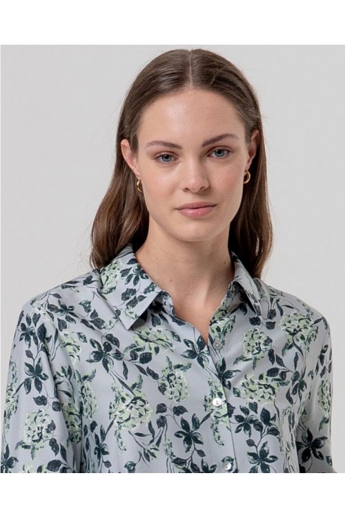 Camisa con detalle en puño GRIS