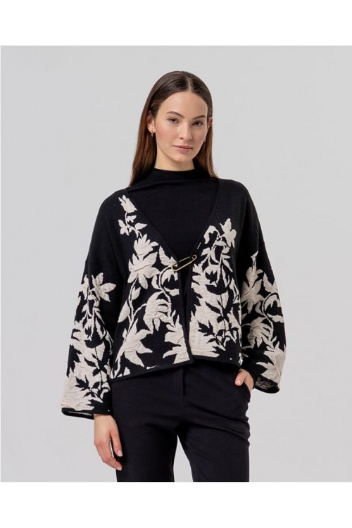 Kimono con jacquard NEGRO