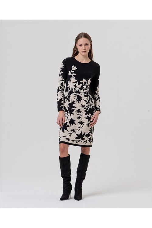 Vestido con jacquard NEGRO