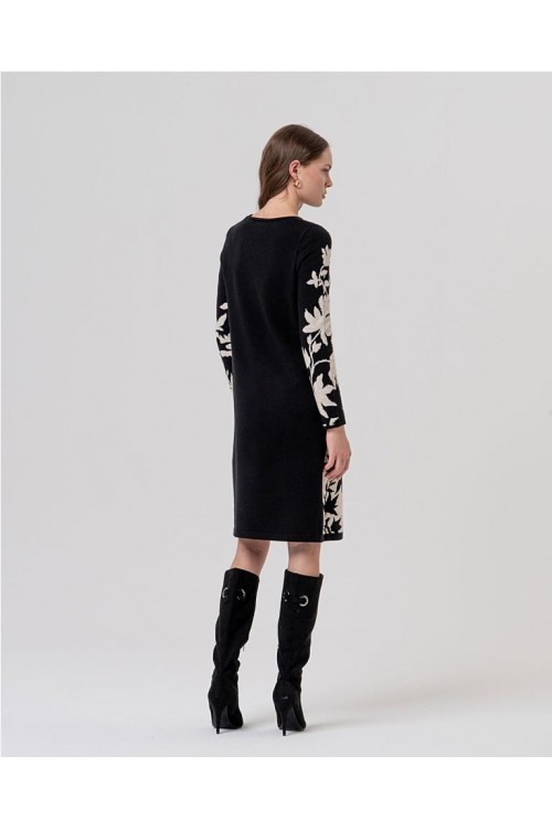 Vestido con jacquard NEGRO 2