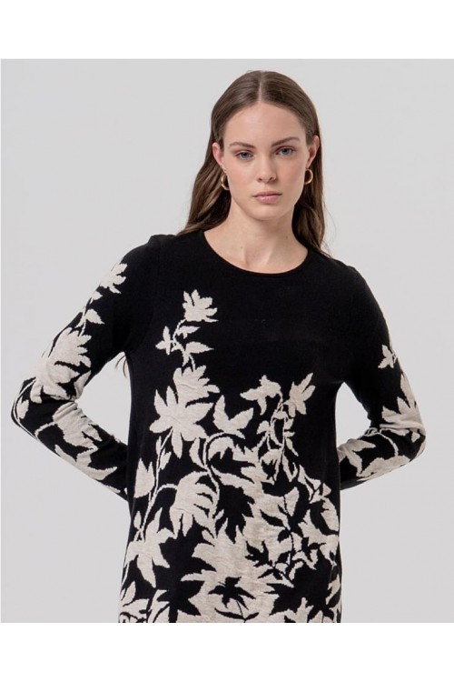 Vestido con jacquard NEGRO