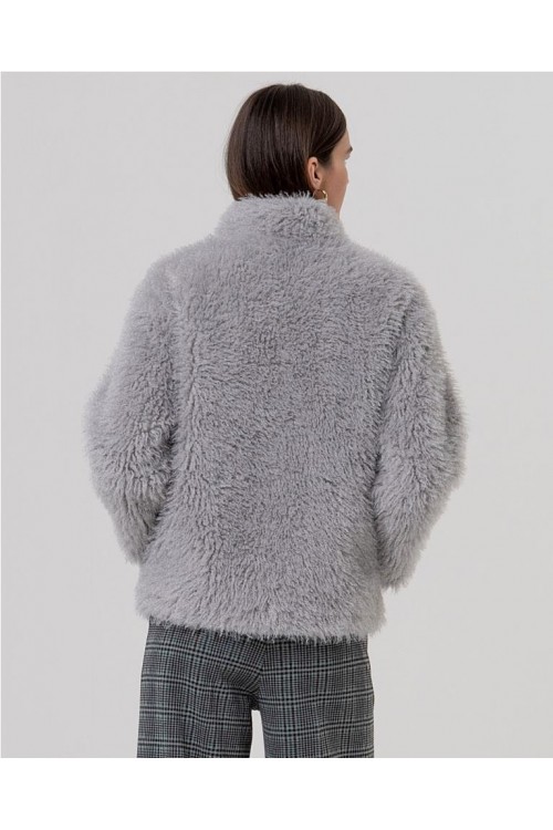 Chaquetón de pelo GRIS CLARO