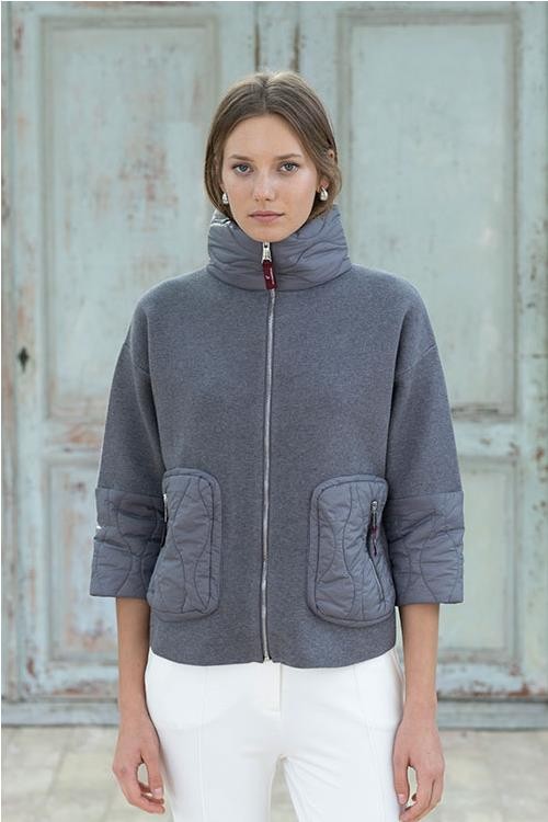 CHAQUETA HONGO GRIS CLARO