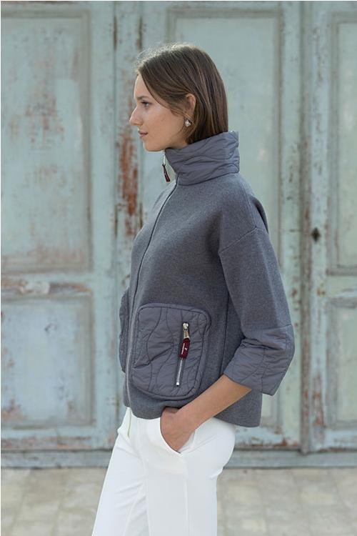 CHAQUETA HONGO GRIS CLARO 2