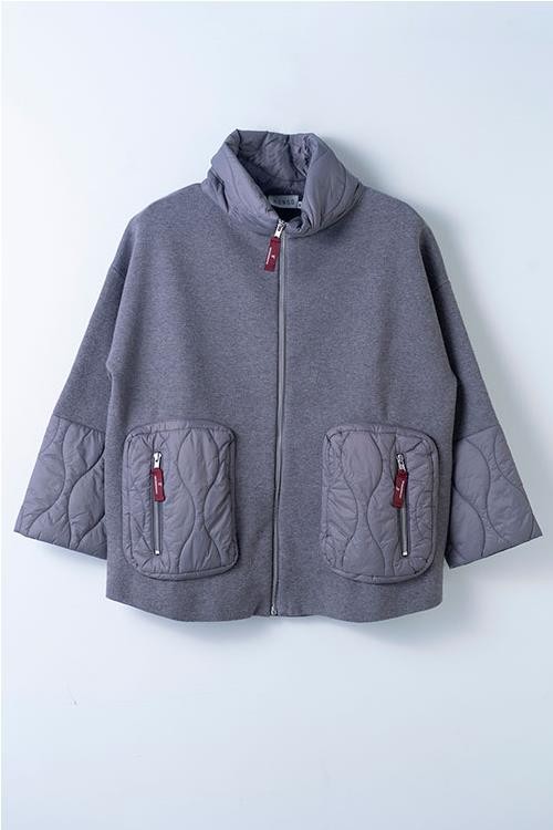 CHAQUETA HONGO GRIS CLARO