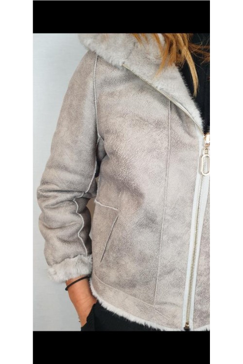 CAZADORA LEO&UGO GRIS CLARO