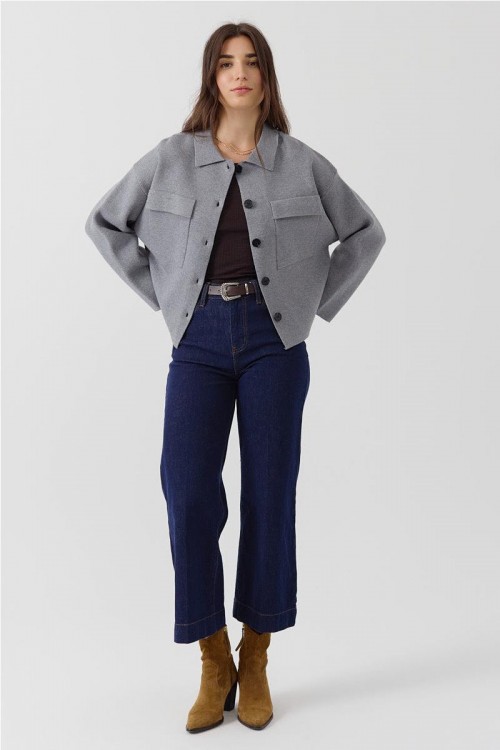 CHAQUETA ARTLOVE GRIS CLARO 2