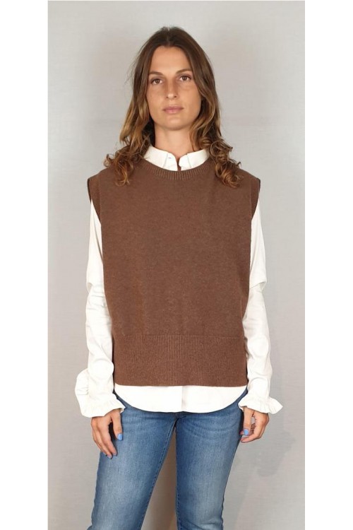 CHALECO CARTA LIBERA MARRON