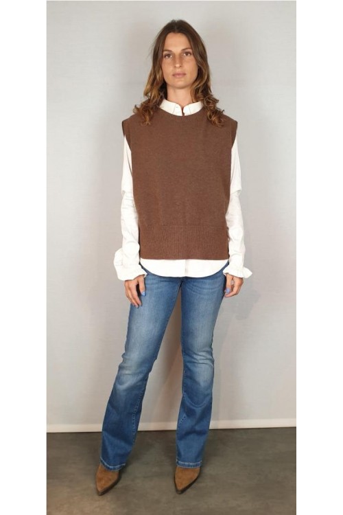 CHALECO CARTA LIBERA MARRON