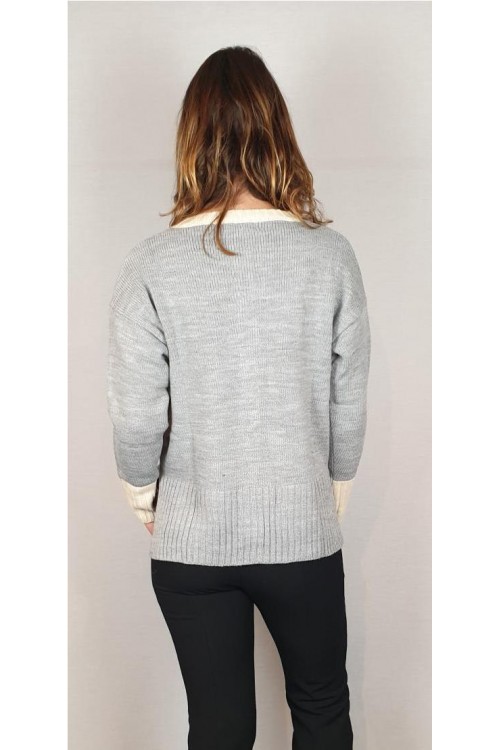 CHAQUETA QUINTO PUNTO GRIS CLARO