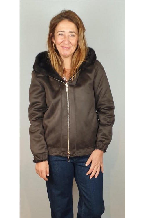 CAZADORA LIRAS MARRON