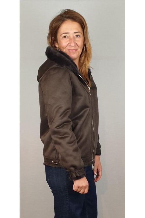 CAZADORA LIRAS MARRON