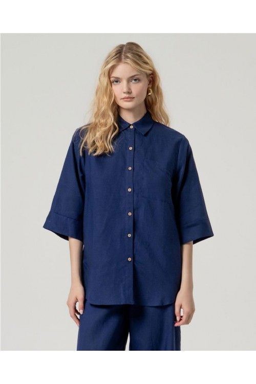 CAMISA SURKANA AZUL MARINO