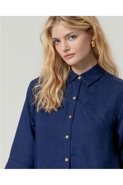 CAMISA SURKANA AZUL MARINO