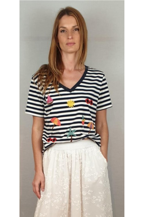 CAMISETA LEO&UGO AZUL MARINO