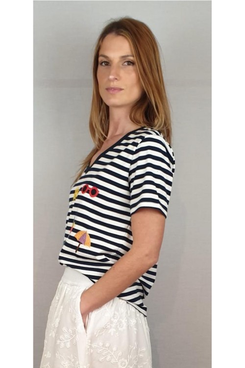 CAMISETA LEO&UGO AZUL MARINO